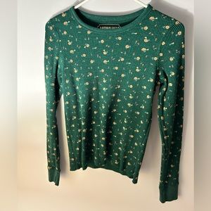 American Eagle Floral Waffle Tee